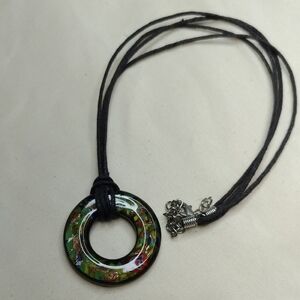 Artisan Green and Black Pendant Necklace